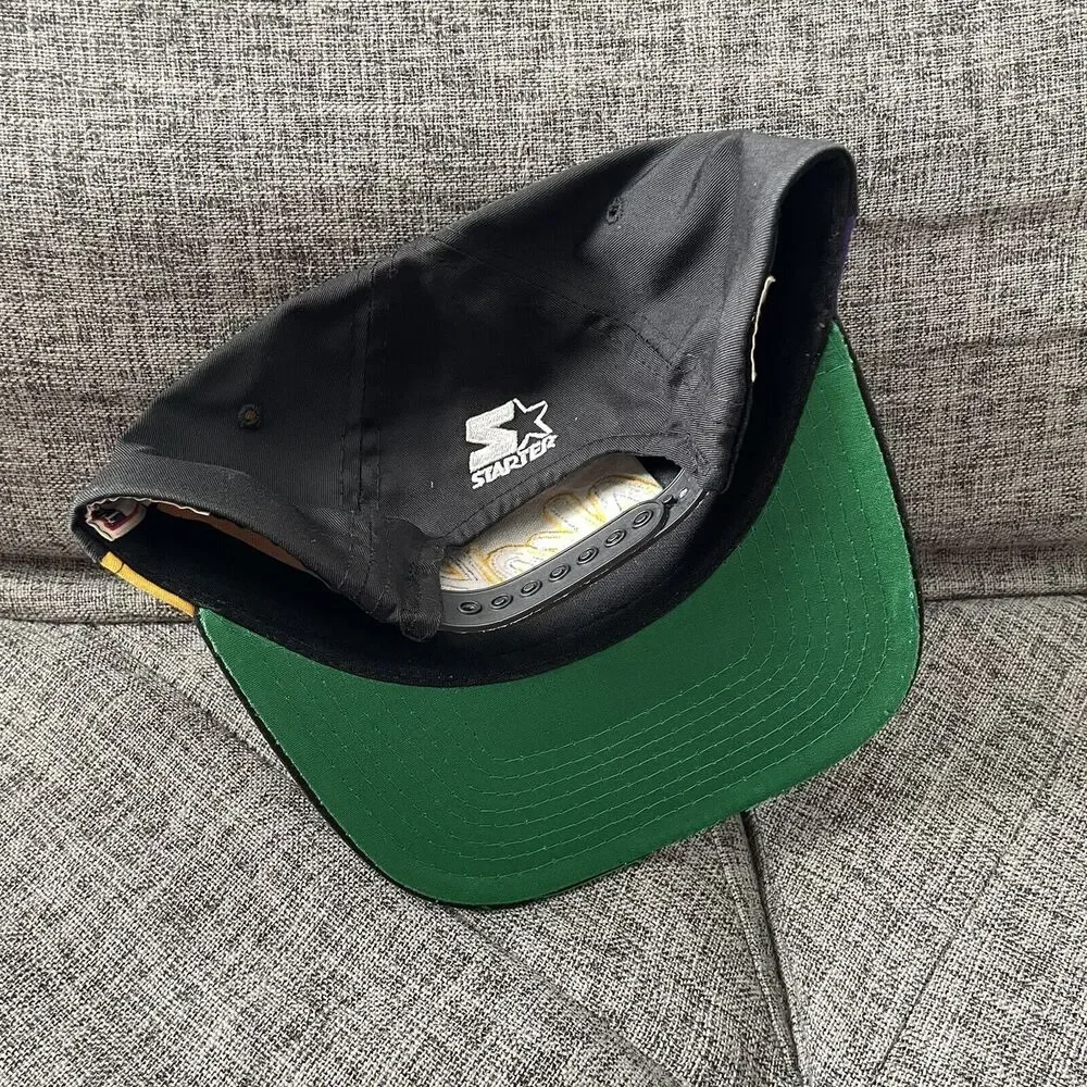 Vintage Starter Los Angeles Lakers Snapback Hat Cap Twill Color Block Embroidery